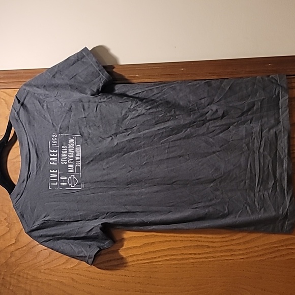 Harley-Davidson Charcoal Tee with Blue Graphic, Womens Size M, NWT - Picture 2 of 6